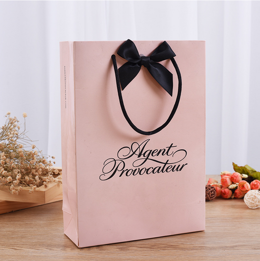 Custom Paper Shopping Bag with Bow Detail