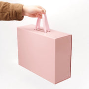 Custom Collapsible Rigid Gift Boxes with Magnetic Closure & Ribbon Handles
