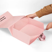 Custom Collapsible Rigid Gift Boxes with Magnetic Closure & Ribbon Handles