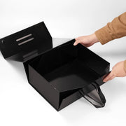 Custom Collapsible Rigid Gift Boxes with Magnetic Closure & Ribbon Handles