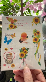 Custom Printed Temporary Tattoo Stickers | Floral Butterfly Water Transfer Tattoo Sheets for Events & Promotions