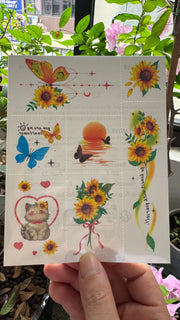 Custom Printed Temporary Tattoo Stickers | Floral Butterfly Water Transfer Tattoo Sheets for Events & Promotions