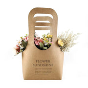 Custom Printed Kraft Paper Flower Bags with Handles | Personalized Bouquet Packaging