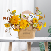 Custom Printed Kraft Paper Flower Bags with Handles | Personalized Bouquet Packaging