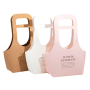 Custom Printed Kraft Paper Flower Bags with Handles | Personalized Bouquet Packaging